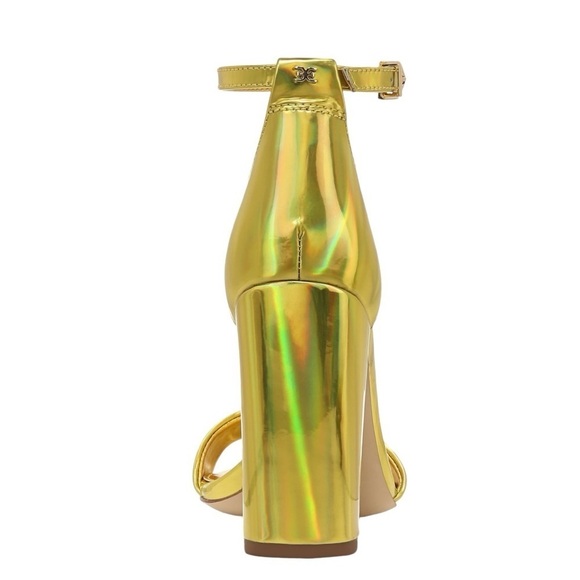 Sam Edelman Women’s Mimosa Gold Patent‎ Leather Yaro Ankle Strap Sandals Size 8 - Picture 6 of 16